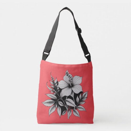 floral abstract crossbody bag