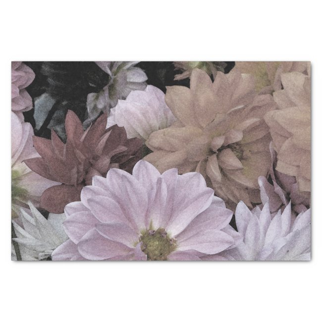 Floral Abstract Dahlia Garden Flowers Tissue Paper