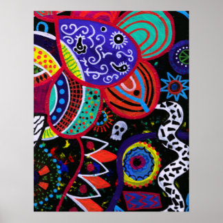 FLORAL ABSTRACT DAY OF THE DEAD POSTER