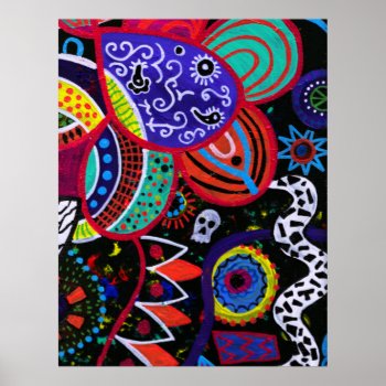 Floral Abstract Day Of The Dead Poster by prisarts at Zazzle