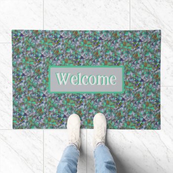 Floral Abstract Doormat by whatawonderfulworld at Zazzle