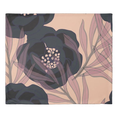 Floral abstract elegance artistic background duvet cover