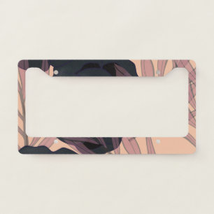 Floral abstract elegance, artistic background. license plate frame