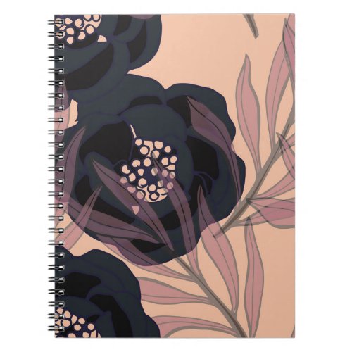 Floral abstract elegance artistic background notebook