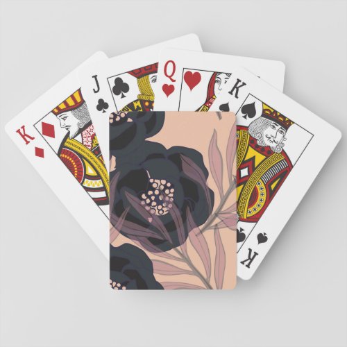Floral abstract elegance artistic background playing cards