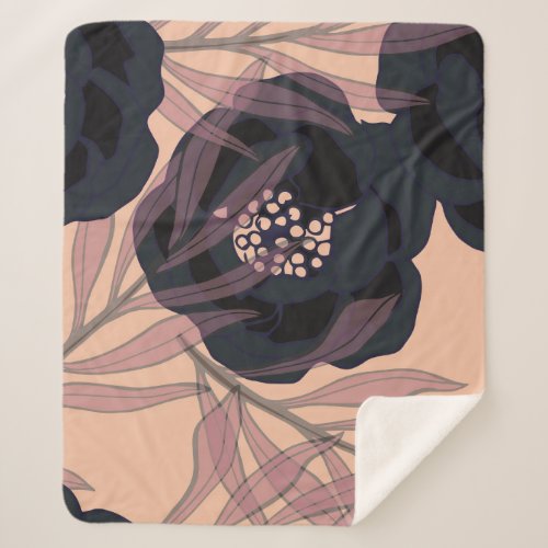 Floral abstract elegance artistic background sherpa blanket
