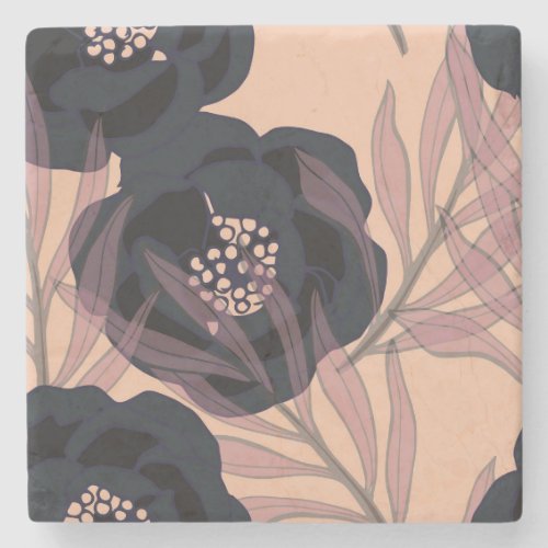Floral abstract elegance artistic background stone coaster