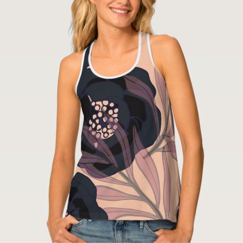 Floral abstract elegance artistic background tank top