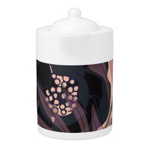 Floral abstract elegance artistic background teapot