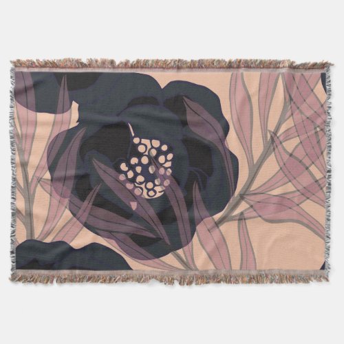 Floral abstract elegance artistic background throw blanket