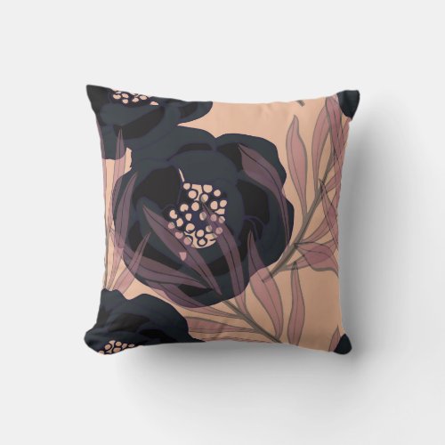 Floral abstract elegance artistic background throw pillow