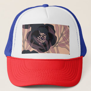 Floral abstract elegance, artistic background. trucker hat