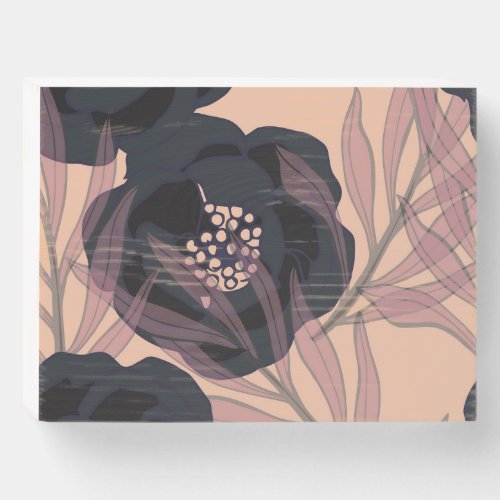 Floral abstract elegance artistic background wooden box sign