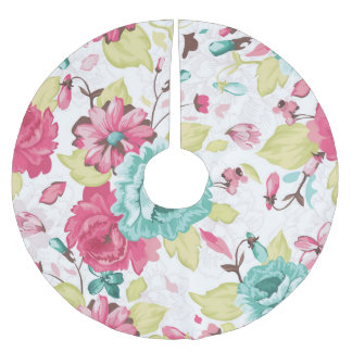 Floral Abstract Elegance Seamless Background. Brushed Polyester Tree Skirt