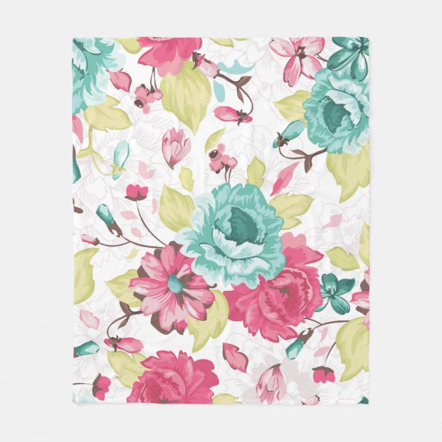 Floral Abstract Elegance Seamless Background. Fleece Blanket (Front)