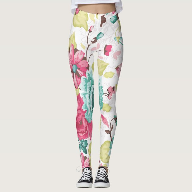 Floral Abstract Elegance Seamless Background. Leggings (Front)