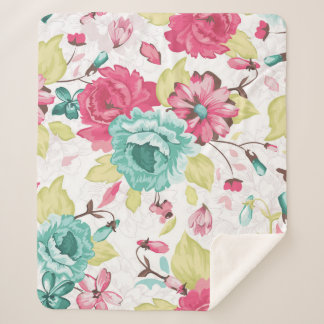 Floral Abstract Elegance Seamless Background. Sherpa Blanket