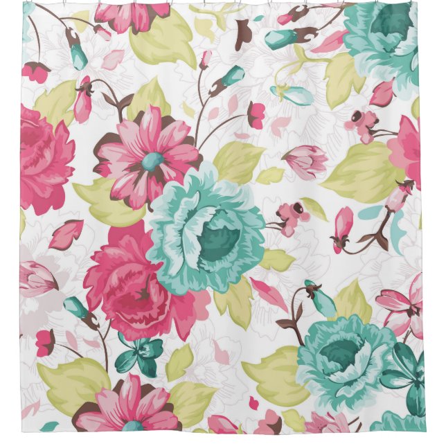 Floral Abstract Elegance Seamless Background. Shower Curtain (Front)