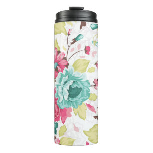 Floral Abstract Elegance Seamless Background. Thermal Tumbler