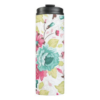 Floral Abstract Elegance Seamless Background. Thermal Tumbler