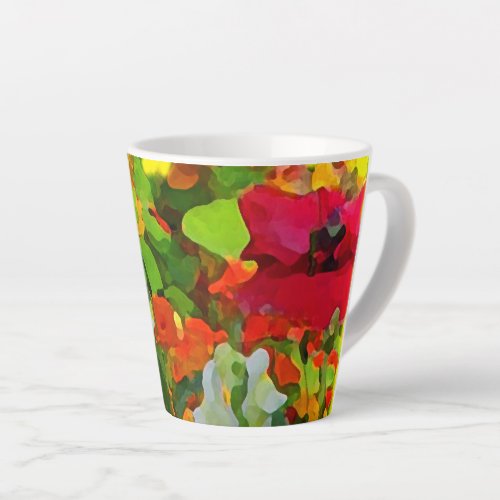 Floral Abstract Garden Flowers Latte Mug