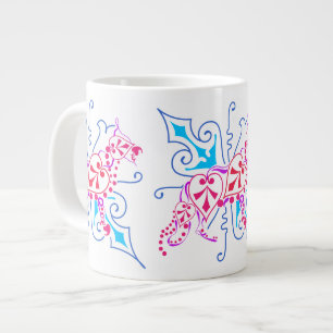 Floral Abstract German Shepherd Dog Giant Coffee Mug
