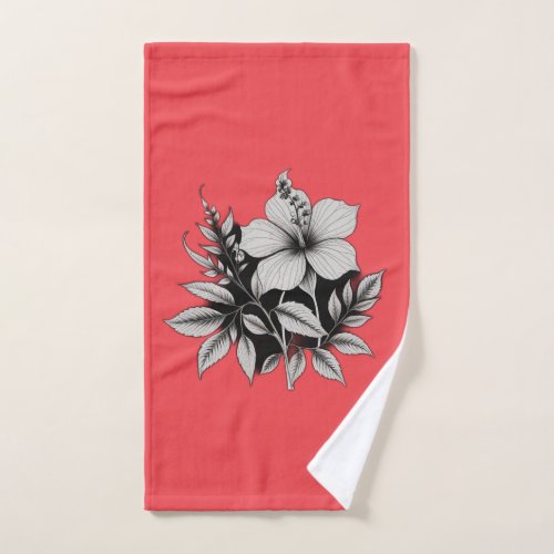 floral abstract hand towel 