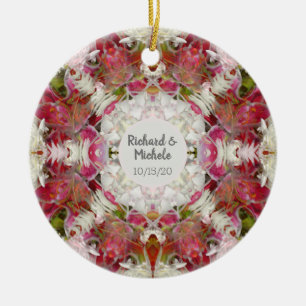 Floral Abstract Keepsake Ceramic Ornament
