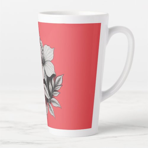 floral abstract latte mug