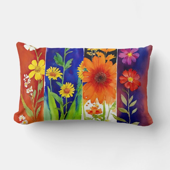 Floral Abstract Lumbar Pillow (Front)