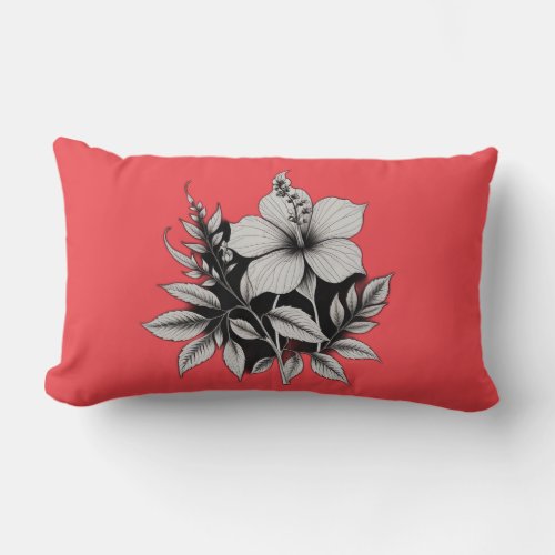 floral abstract lumbar pillow
