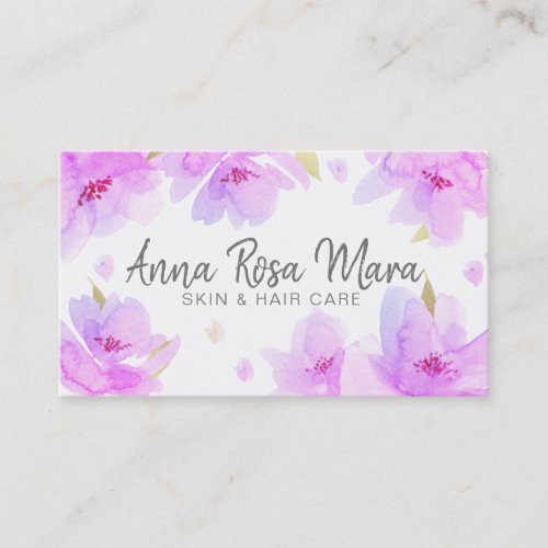 *~* Floral Abstract Modern Soft Watercolor Business Card