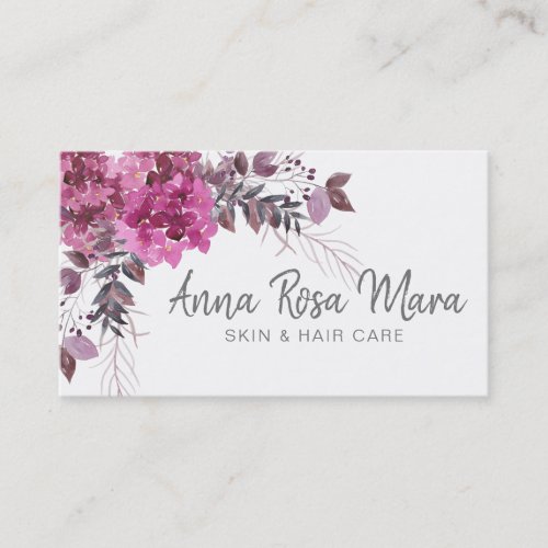  Floral Abstract Modern Watercolor Hygrangea Business Card
