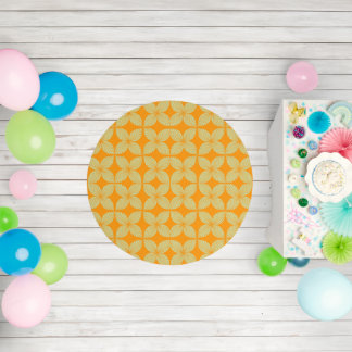 Floral Abstract Orange Outdoor Rug