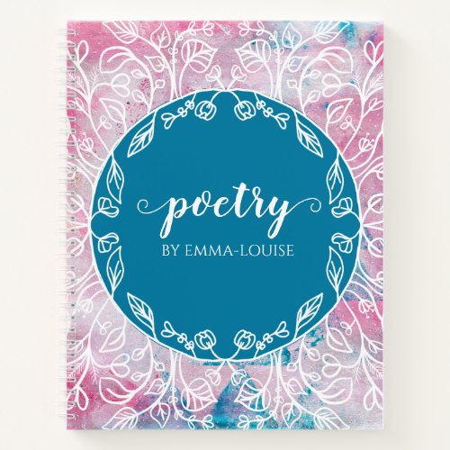 Floral Abstract Painting Personalized Poetry Notebook