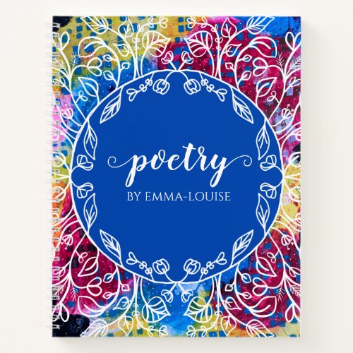 Floral Abstract Painting Personalized Poetry Notebook