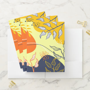  Floral Abstract Pocket Folder