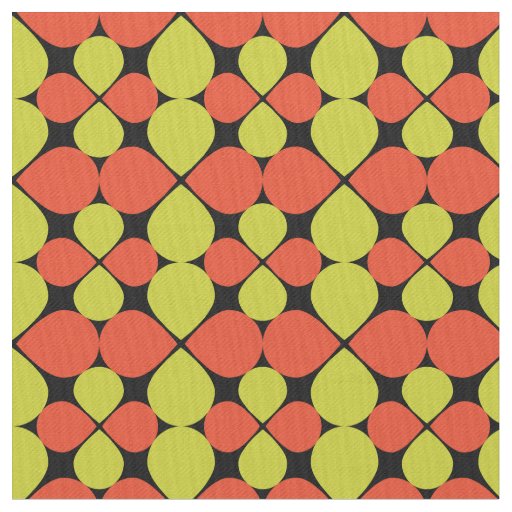 Floral Abstract Retro Pattern Fabric