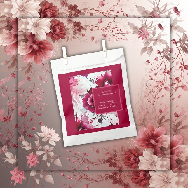 floral abstract rose blossom wedding favor bag (Creator Uploaded)