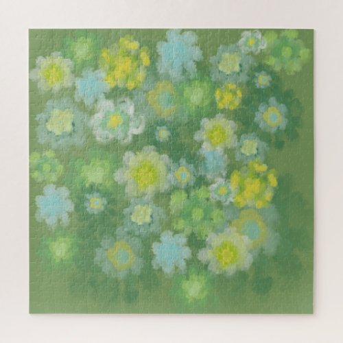 Floral Abstract Salty Watercolor Painting  Jigsaw Puzzle