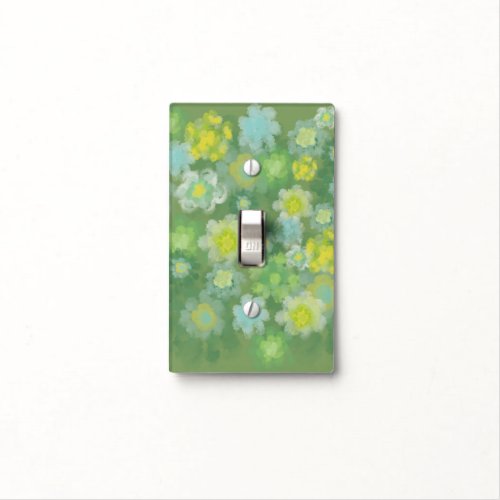 Floral Abstract Salty Watercolor Painting  Light Switch Cover