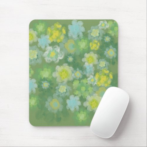 Floral Abstract Salty Watercolor Painting  Mouse Pad