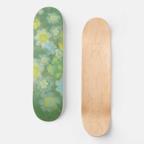 Floral Abstract Salty Watercolor Painting  Skateboard