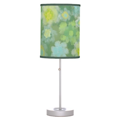 Floral Abstract Salty Watercolor Painting Table Lamp