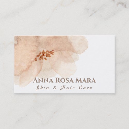 *~* Floral Abstract Soft Beige Peach Watercolor Business Card