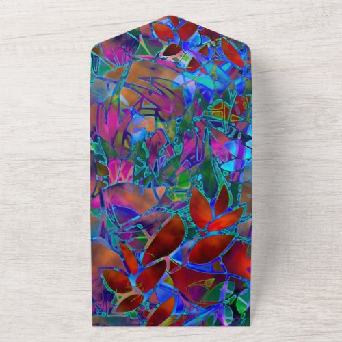 Floral Abstract StainedGlass All In One Invitation