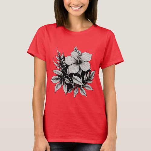 floral abstract T_Shirt