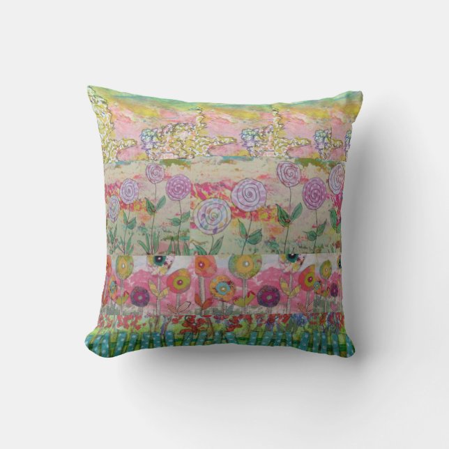 Floral Abstract  Throw Pillow (Front)