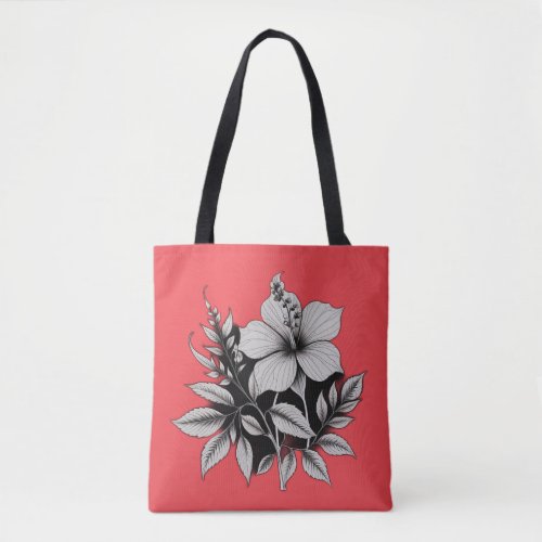 floral abstract tote bag