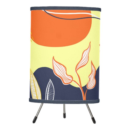 Floral Abstract Tripod Lamp